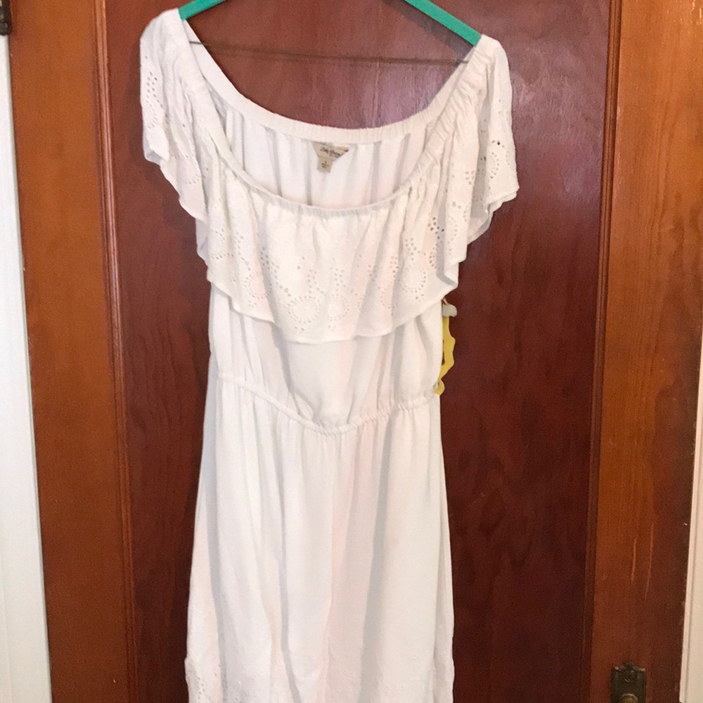 White Lace Off-Shoulder Lucky Brand Dress